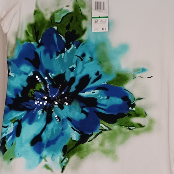 4 for $16 - NWT Jones New York Blue/White Top Size Large - Picture 4 of 7